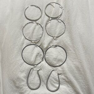 Set of 4 sterling sliver and marquisate Sparkle hoops!